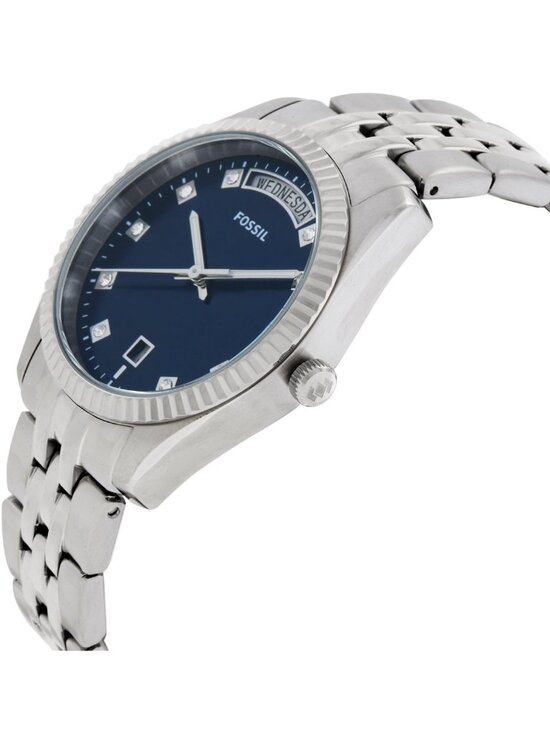 NWT Fossil Scarlette Day-Date Quartz Blue Dial Ladies Watch